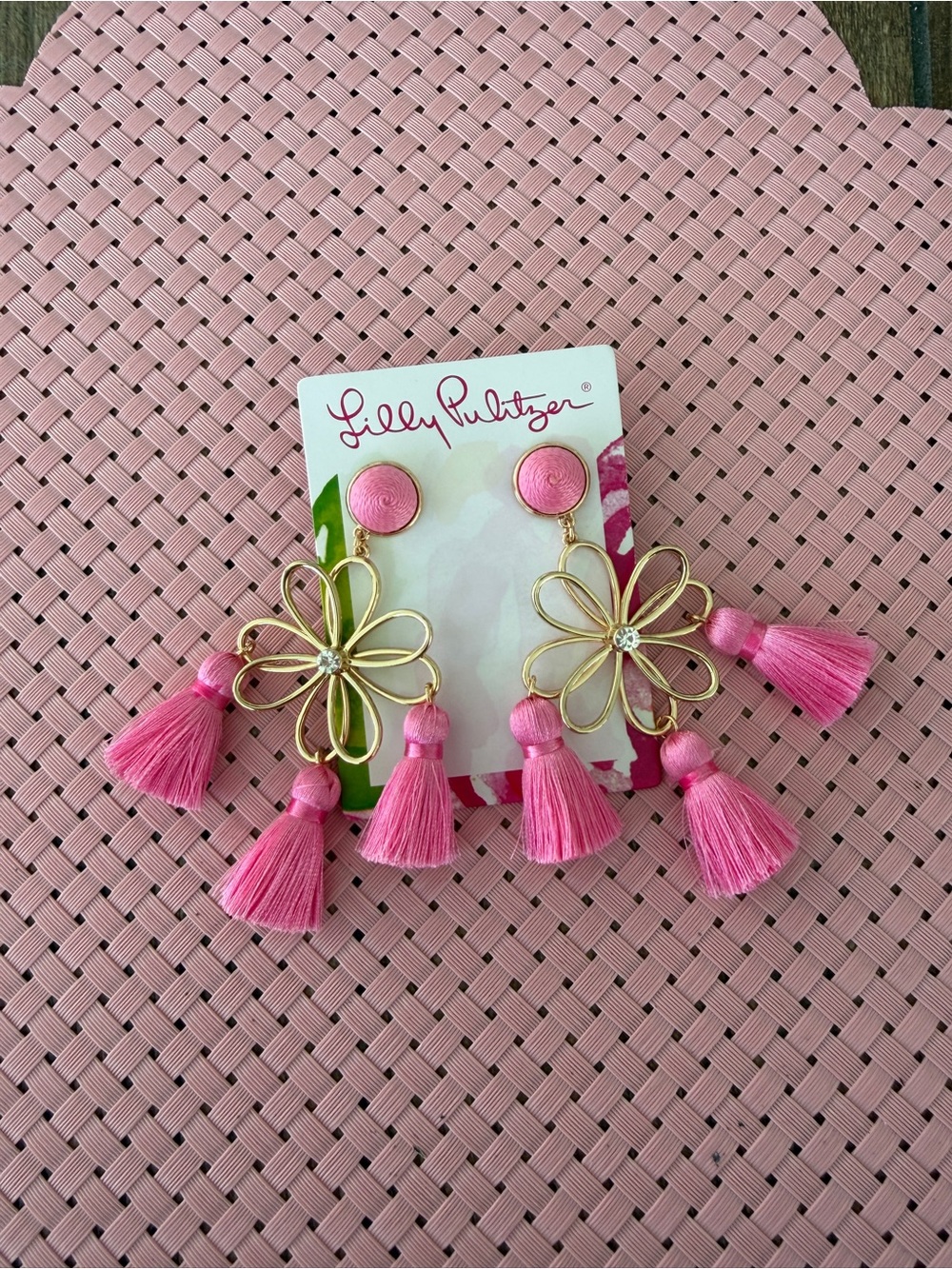 Lilly Pulitzer Pink Tassel Earrings